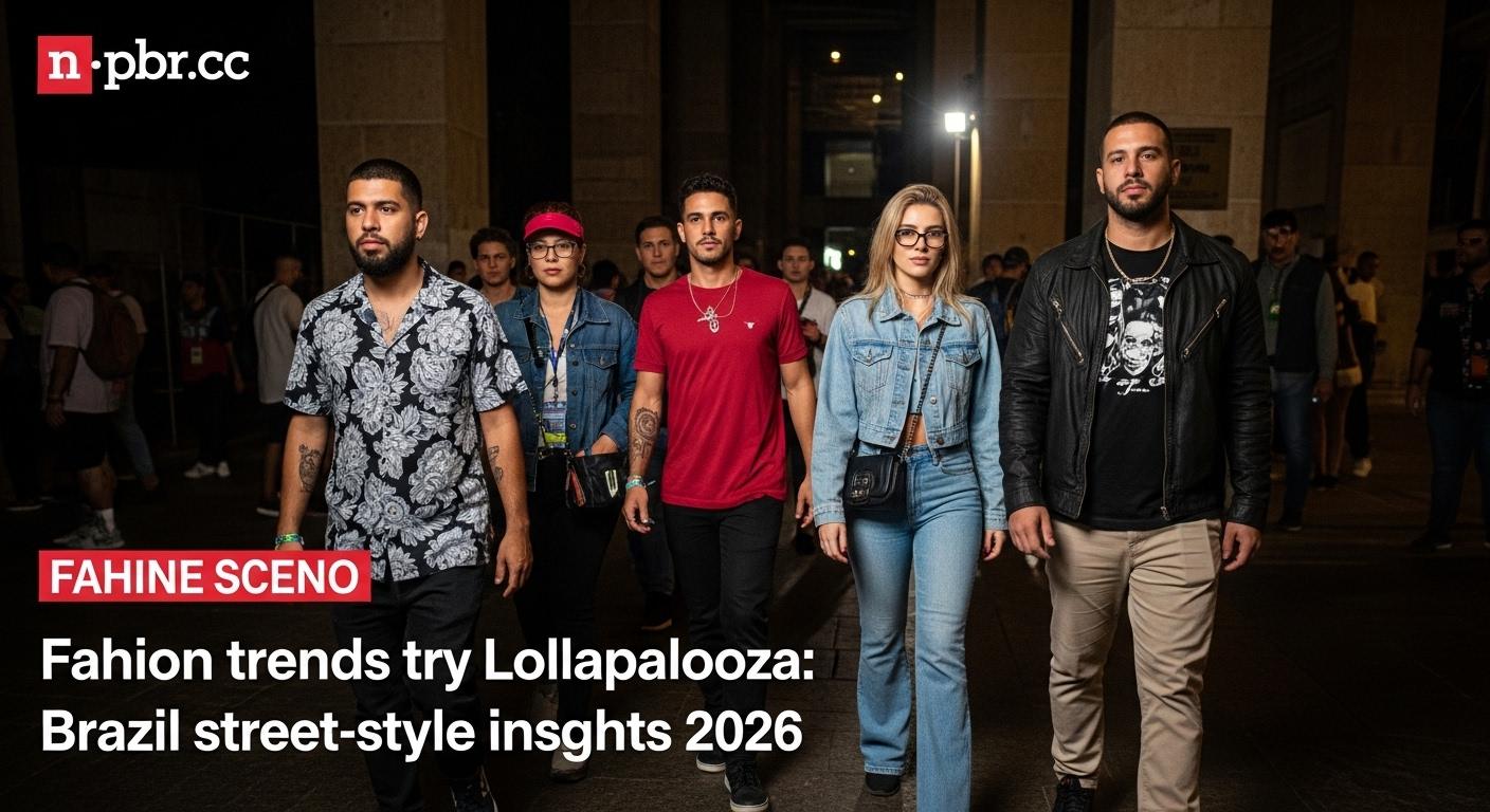 Festival-goers at Lollapalooza Brazil 2026 wearing colorful street-style outfits in São Paulo.