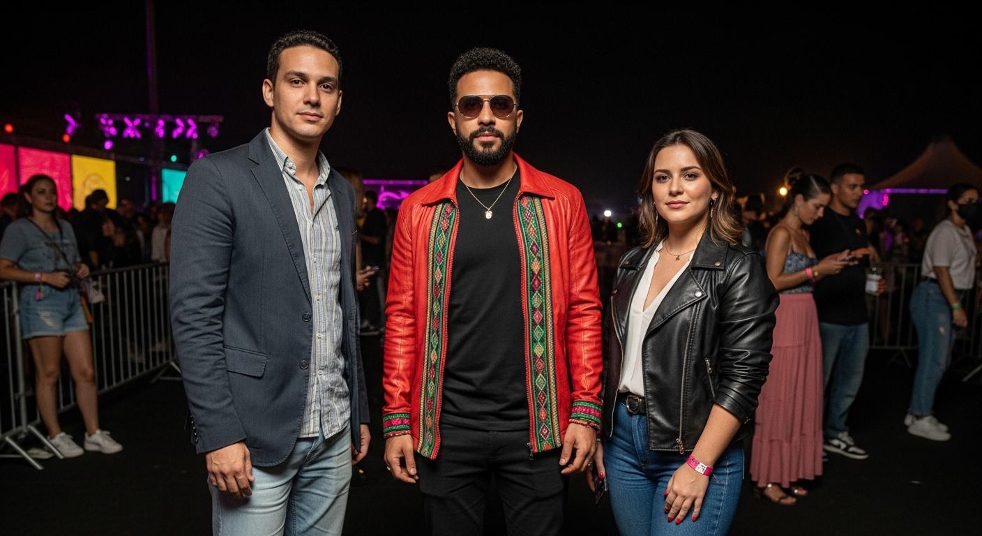 Brazilian festival-goers at Lollapalooza 2026 showcasing bold streetwear.