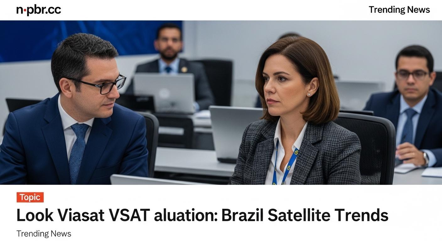 Satellite dish array over a Brazilian map illustrating satellite connectivity growth in Brazil.