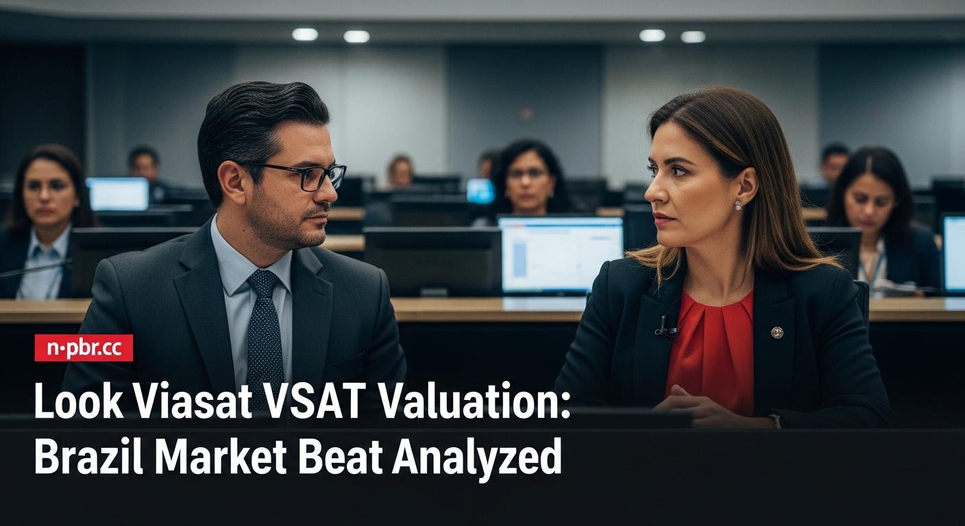 Chart illustrating Look Viasat VSAT Valuation trends with Brazil imagery and satellite icons