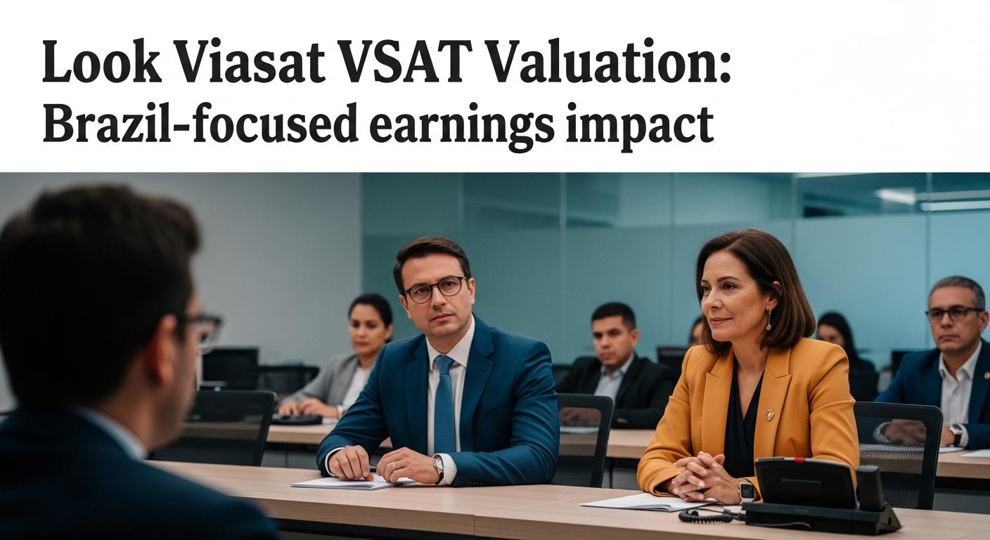 VSAT satellite dish and Brazil connectivity concept in a newsroom