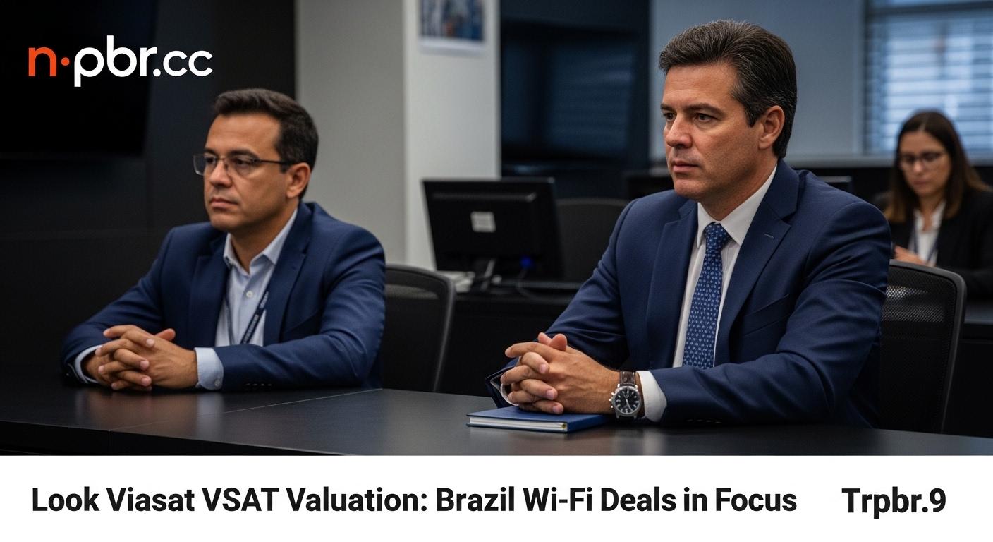 Viasat satellite over Brazil with connectivity lines and valuation graph