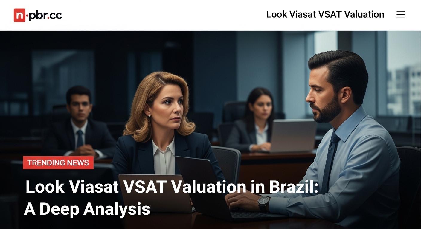 Satellite dish over Brazil map with financial charts representing Look Viasat VSAT Valuation.