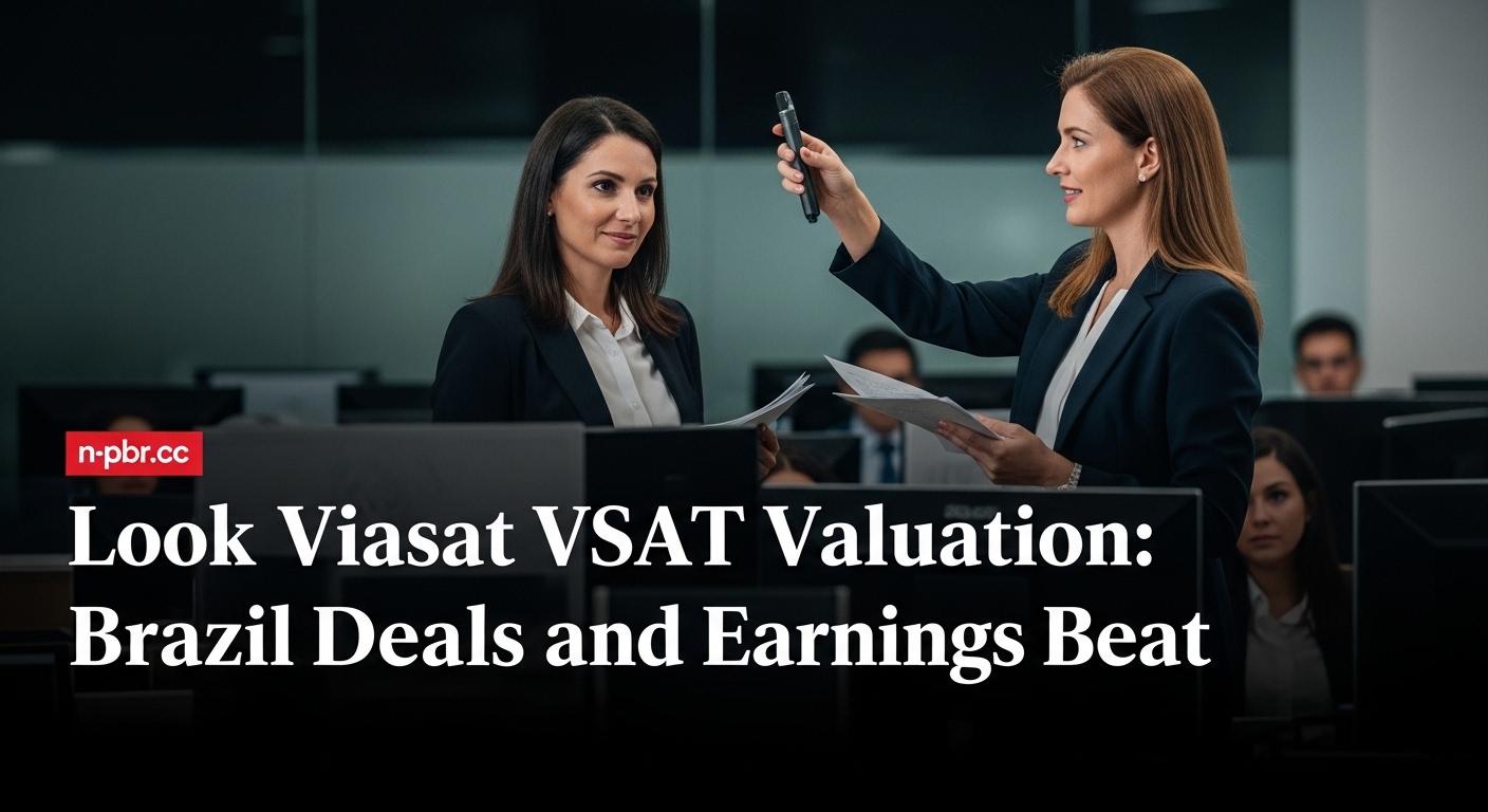 VSAT satellite dishes with a growth chart and Brazil map silhouette